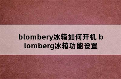 blombery冰箱如何开机 blomberg冰箱功能设置